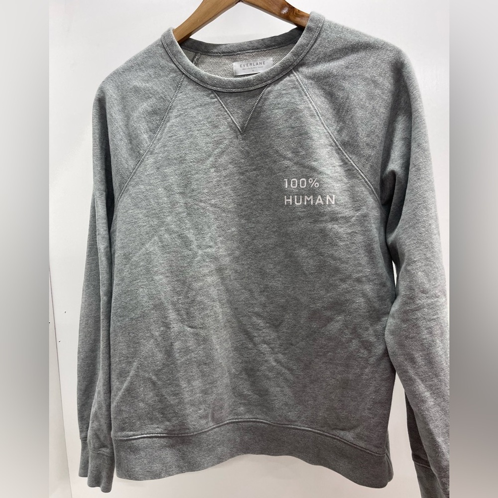 Everlane 💯% Human Gray Crewneck Sweater‎